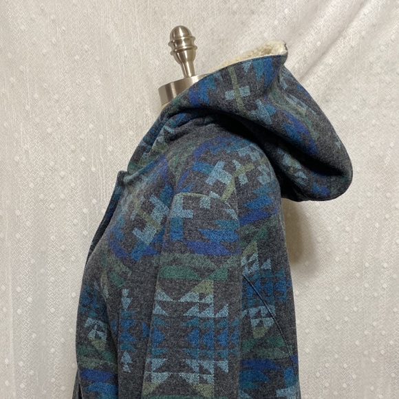 Pendleton Virgin Wool Snap Front Jacket In Blue/Green - Picture 11 of 15